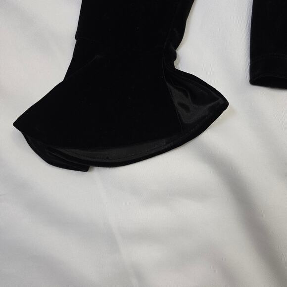 Vtg Black Velvet Top Whimiscal Dark Fairy Gothic Holiday Shimmer Whimisygoth MP - Picture 8 of 13